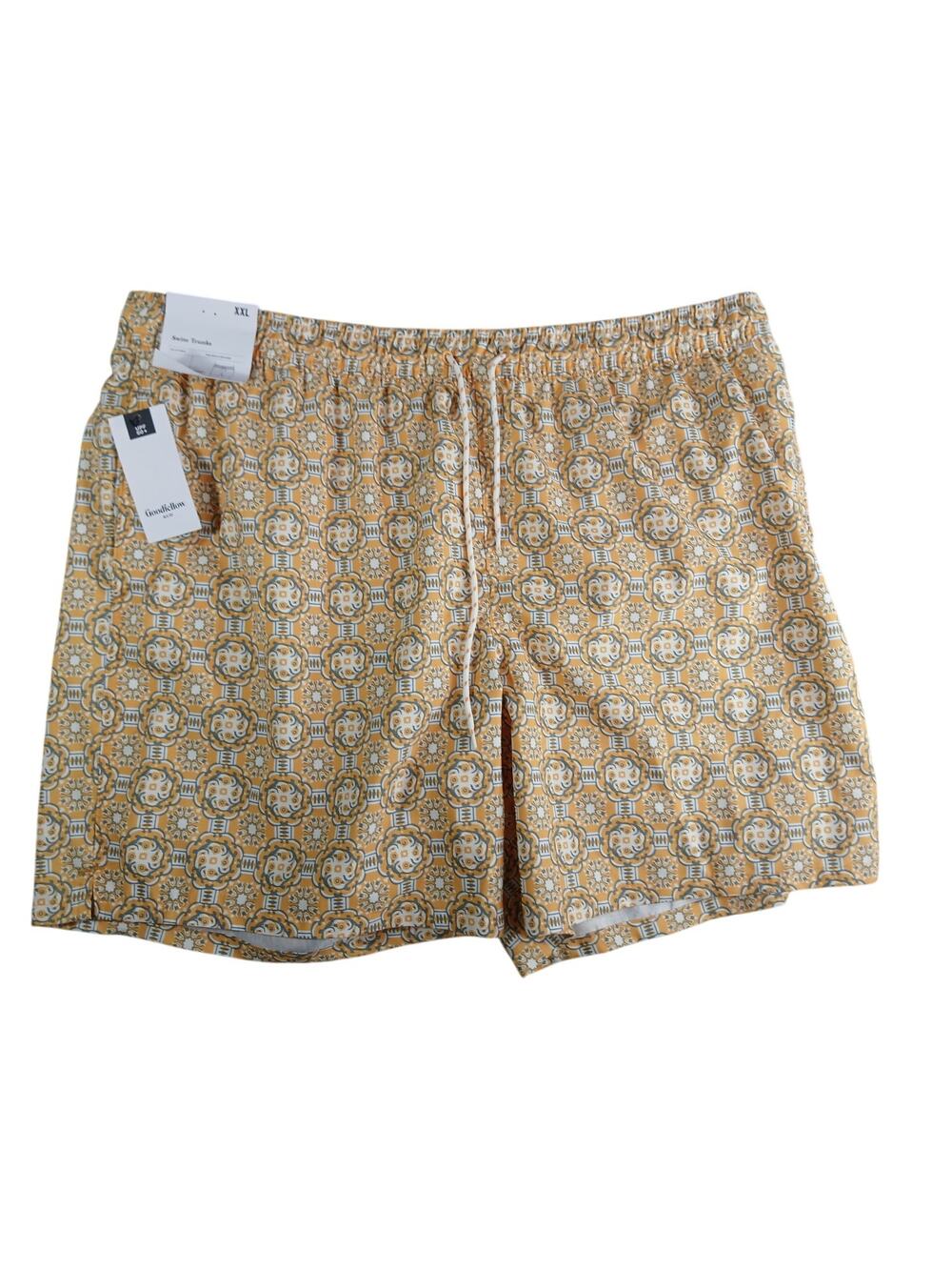 Goodfellow & Co Swim Trunks Shorts Mens XXL Orange Geometric Print Target NWT